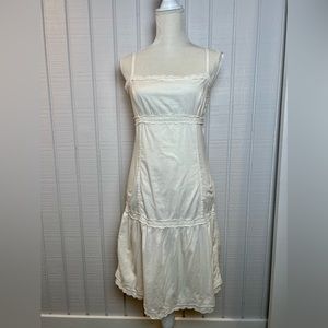 United Colors of Benetton Cream Slip Dress lace Maxi size Med 100% Cotton